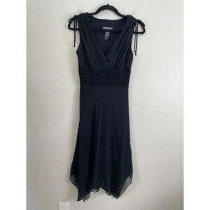 Vintage Y2K Bisou Bisou Womens 6 MIdi Dress Asymmetrical Hem Babydoll Whimsigoth